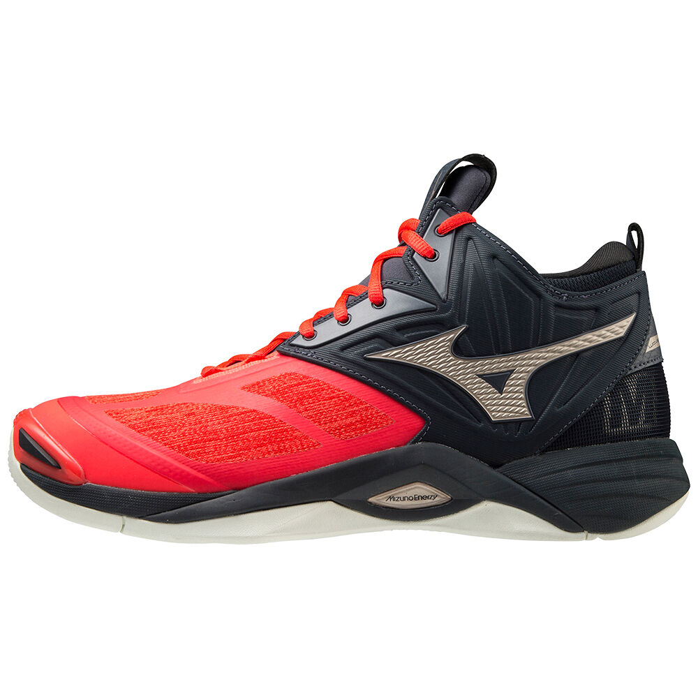 Scarpe Volley Mizuno Wave Momentum 2 Mid Uomo - Rosse/Oro - 52319-KRDU